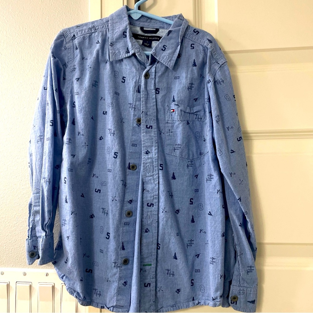 Tommy Hilfiger blue shirt for boy size 7